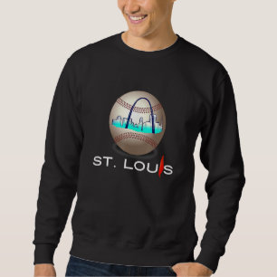 Sudadera Skyline de St. Louis en la bola gigante Ca Roja de