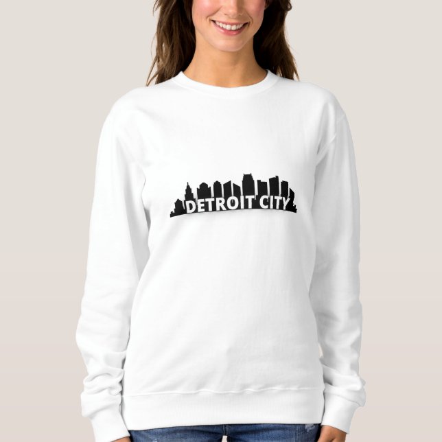 Sudadera Skyscraper en la ciudad de Detroit (Anverso)