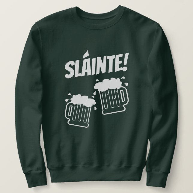 Sudadera Sláinte verde fresco sudadero del Día de San Patri (Anverso del diseño)