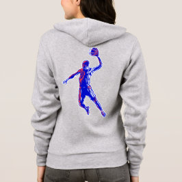 Sudadera Slam Dunk, jugador de baloncesto, diseño rojo y az
