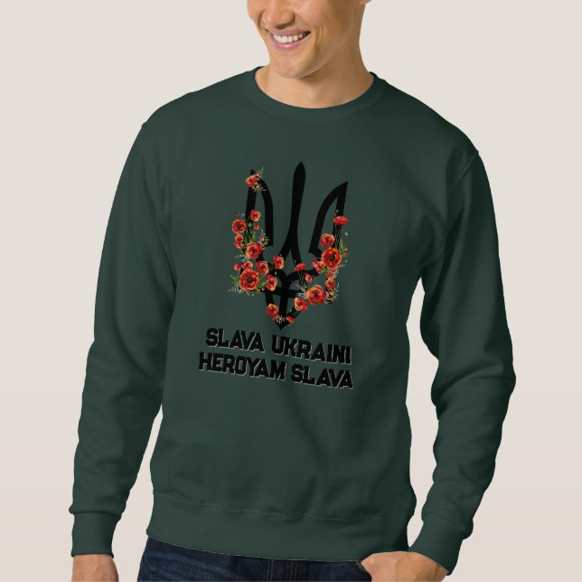 Sudadera SLAVA UCRANIA. HEROES SLAVA. Tridente. Trizub. (Anverso)