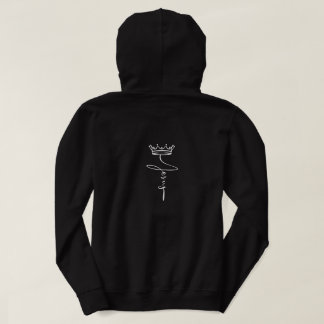 Sudadera Sleek Black Hoodie 'Jesus' Crown Modern Streetwear