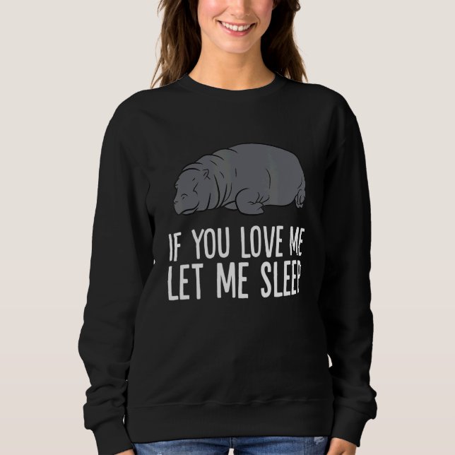 Sudadera Sleeping Hippo If You Love Me Let Me Sleep Hippo (Anverso)