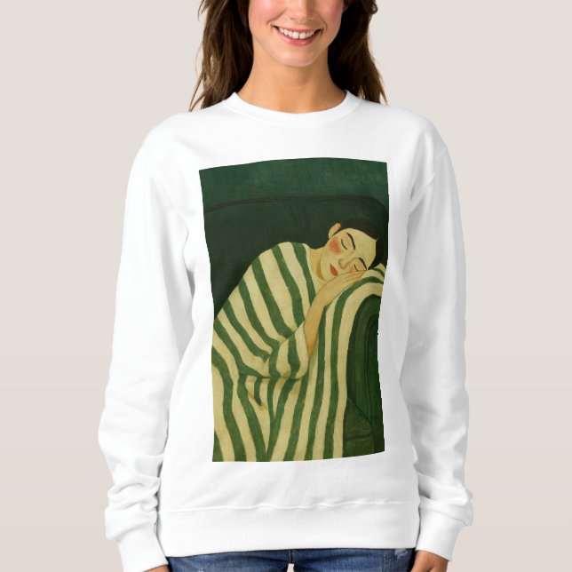 Sudadera Sleeping Woman on Green Couch (Anverso)