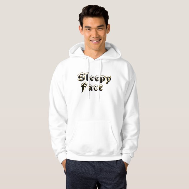 Sudadera Sleepy Face: negro - sudadero capuchón básico (Anverso completo)