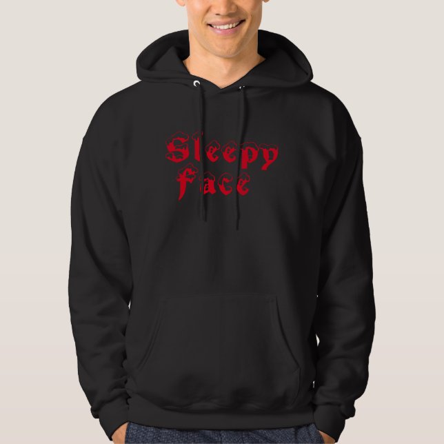 Sudadera Sleepy Face: negro - sudadero capuchón básico (Anverso)