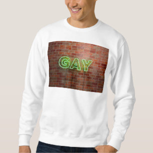 Sudadera SlipperyJoe letrero de neón gay iluminado brillant