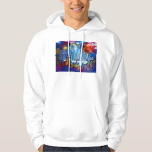 Sudadera SlipperyJoe NYC grafiti luna rodeada de nubes dram