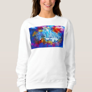 Sudadera SlipperyJoe NYC grafiti luna rodeada de remolinos