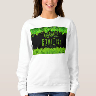 Sudadera SlipperyJoe's atención vegana feminista que llama