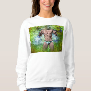 Sudadera SlipperyJoe's blanco muscular hombre sexy speedo n
