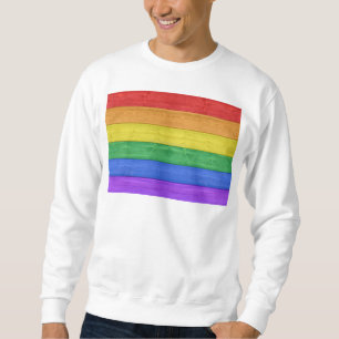Sudadera SlipperyJoe's clásico arcoíris táctil artesanal