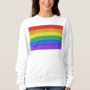 Sudadera SlipperyJoe's clásico arcoíris táctil hecho a mano