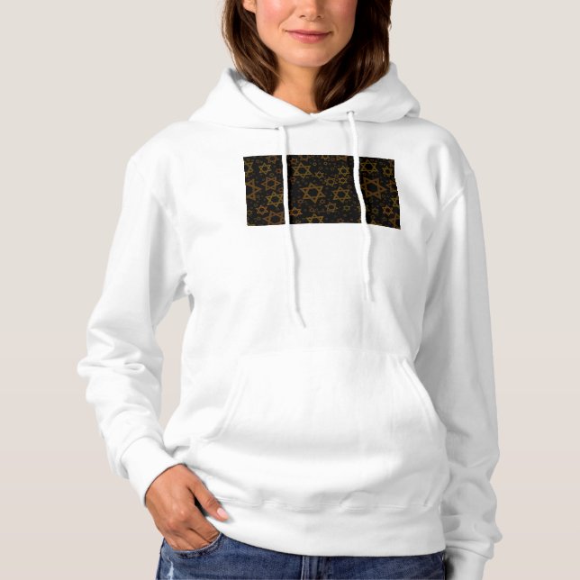 Sudadera SlipperyJoe's Hanukkah Star David artístico  (Anverso)