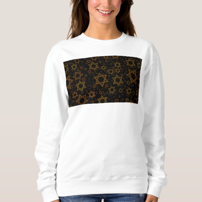 Sudadera SlipperyJoe's Hanukkah-themed Star David artistic  (Anverso)