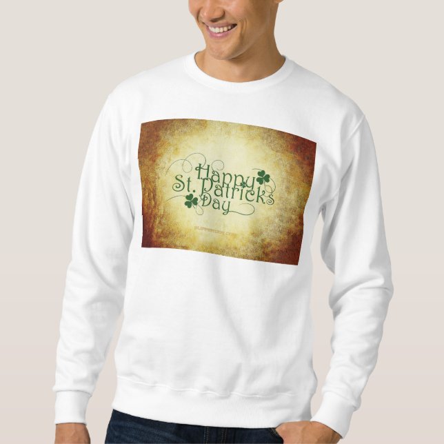 Sudadera SlipperyJoe's Happy St. Patrick's Day 3-leaf c (Anverso)