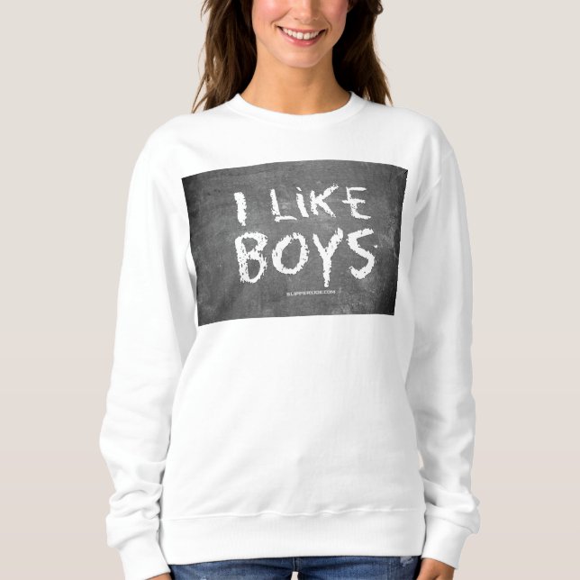Sudadera SlipperyJoe's I Like Boys sucia tiza la oscuridad (Anverso)