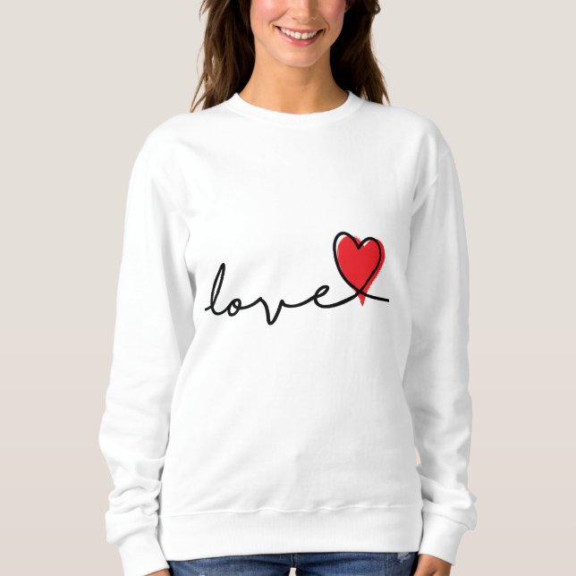 Sudadera Slogan love. Hartjes, hartje. Valentijnsdag. (Anverso)