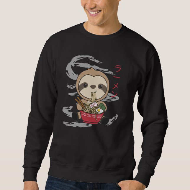 Sudadera Slote Eat Ramen Cute Kawaii Noodle Sloth (Anverso)