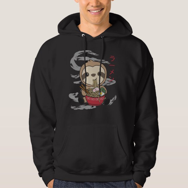 Sudadera Slote Eat Ramen Cute Kawaii Noodle Sloth (Anverso)