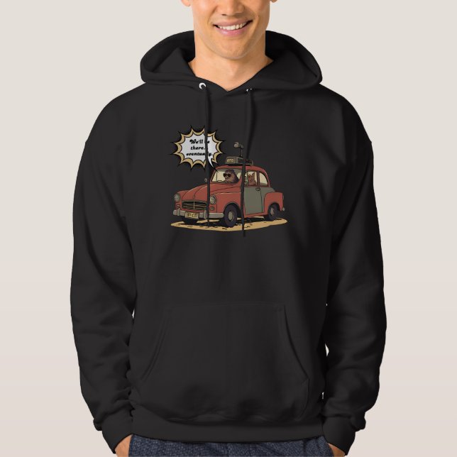 Sudadera Sloth and Bunny Cartoon Road Trip Adventure (Anverso)