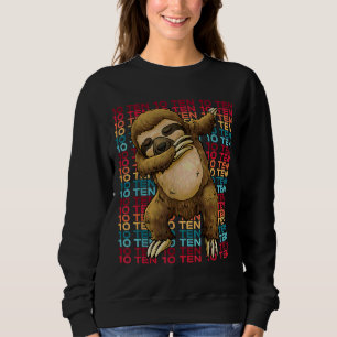 Sudadera Sloth de 10 años Dabbing 10 cumpleaños Sloth Par