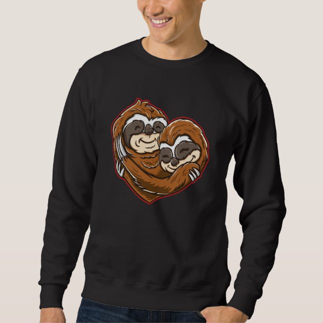 Sudadera Sloth Heart Shape Sloths Love Couple Valentines Da (Anverso)