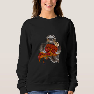 Sudadera Sloth Holding Pepperoni Pizza  Foodie Animal