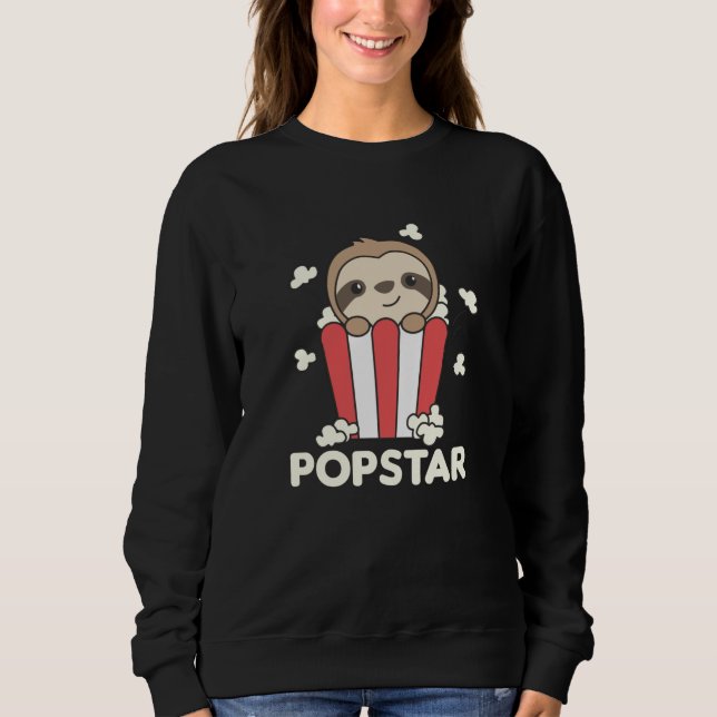 Sudadera Sloth Popcorn Pop Star Poppin Funny Sloth (Anverso)