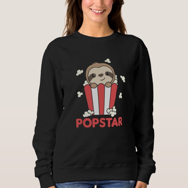 Sudadera Sloth Popcorn Pop Star Poppin Funny Sloth (Anverso)