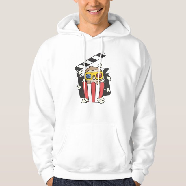 Sudadera Sloth Popcorn Time Animales divertidos comiendo pe (Anverso)