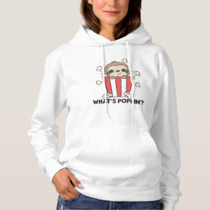 Sudadera Sloth Popcorn Whats Poppin Funny Animales