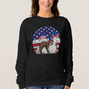 Sudadera Sloth Riding Lama 4 De Julio Bandera Americana Slo