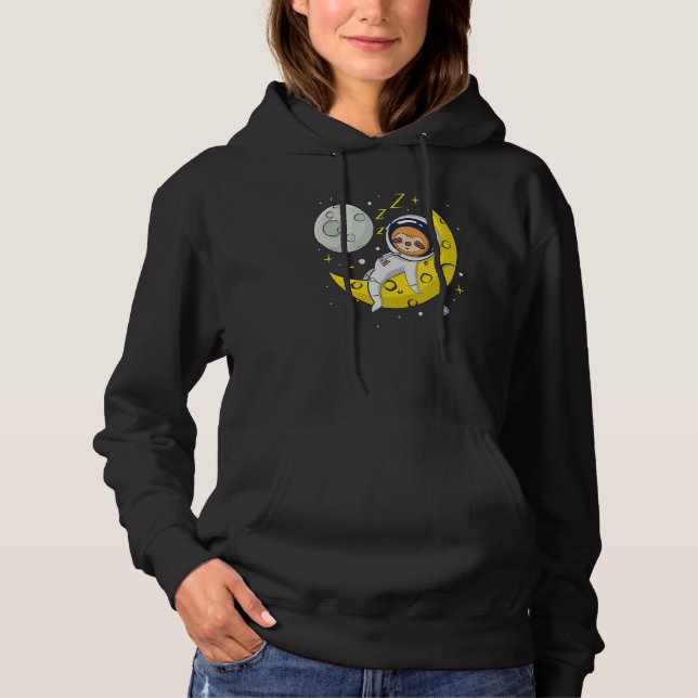 Sudadera Sloth Sleeping on The Moon  Cute Astronaut Sloth (Anverso)