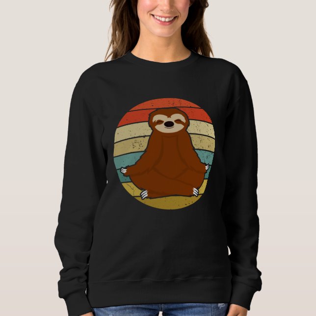 Sudadera Sloth Yoga Doing Nothing Lazy Retro (Anverso)
