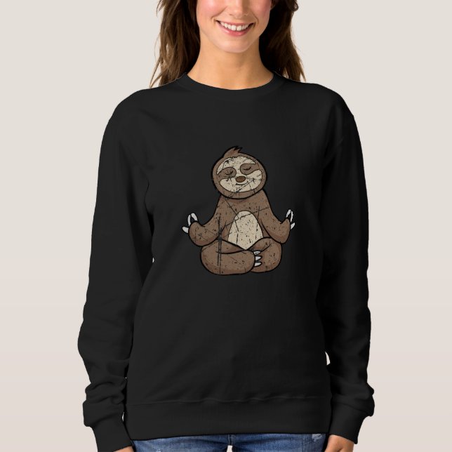 Sudadera Sloth Yoga Lazy Animal Distressed Boys Girls (Anverso)