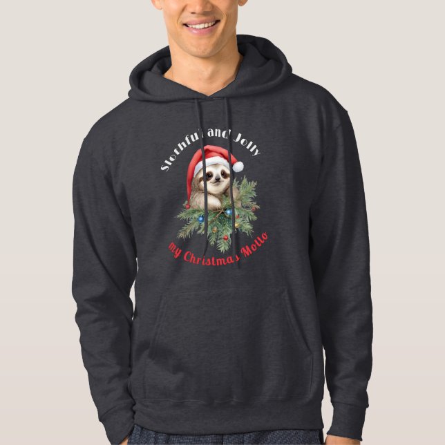 Sudadera Slothful y Jolly My Navidades Motto Design (Anverso)