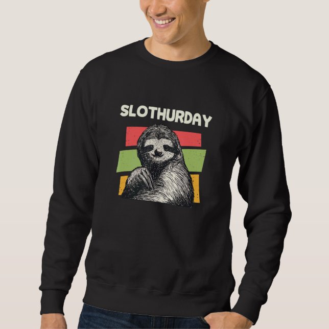 Sudadera Slothurday Lazy Sloth Oficina de Sloth Inactiva Co (Anverso)