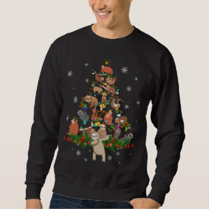 Sudadera Slots Christmas Tree Lights Divertidas Sloths Xmas