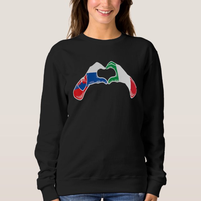 Sudadera Slovakia Italy Flag  Slovakian Italian Heart (Anverso)