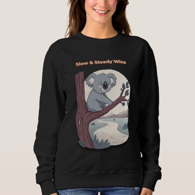 Sudadera **"Slow & Steady Wins – Motivational Cute Koala "* (Anverso)