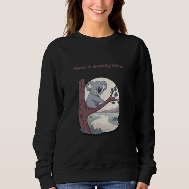 Sudadera **"Slow & Steady Wins – Motivational Cute Koala "* (Anverso)