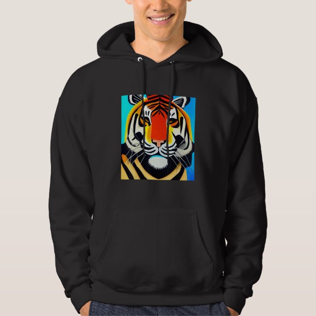 Sudadera Smileteesanim  Cool Tiger Cubism Art (Anverso)