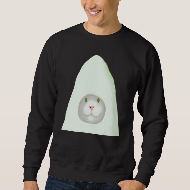 Sudadera Smiling kitten artwork white cat meme (Anverso)
