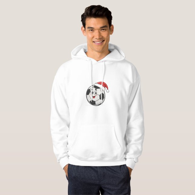 Sudadera Smiling Soccer Ball with Santa Hat (Anverso completo)