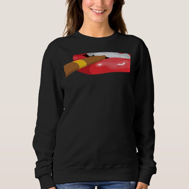 Sudadera Smoke Cuban Cigar Lit Lips Smoking Graphic (Anverso)