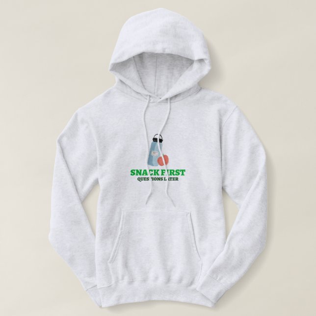 Sudadera Snack First Questions Post School Lunch break (Diseño del anverso)