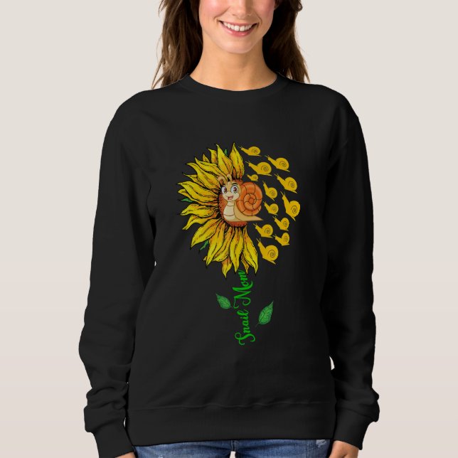 Sudadera Snail Mom Cute Sunflower Snails Lover Mother's Day (Anverso)