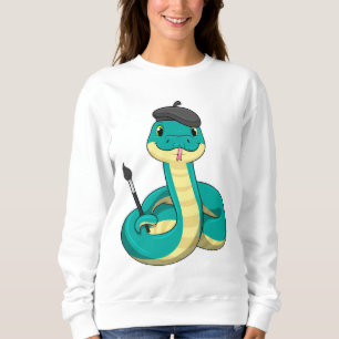 Sudadera Snake as Painter con pincel de pintura