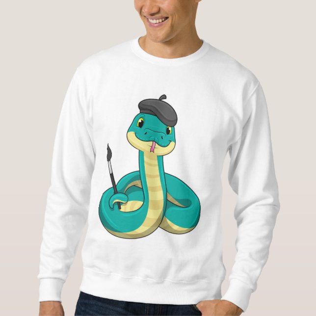 Sudadera Snake as Painter con pincel de pintura (Anverso)